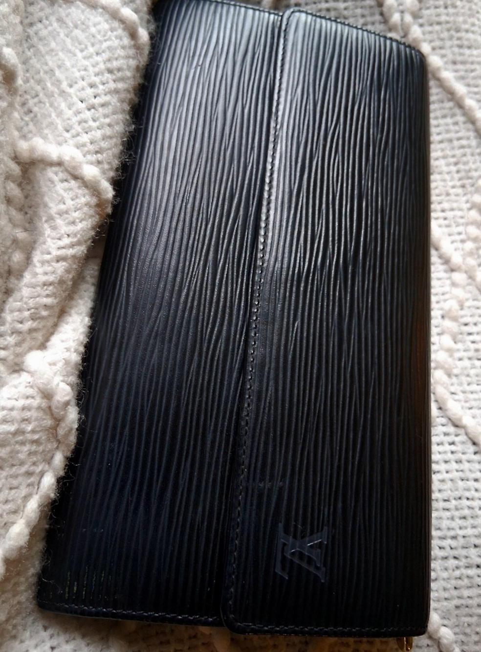Louis Vuitton Black Epi Long Wallet